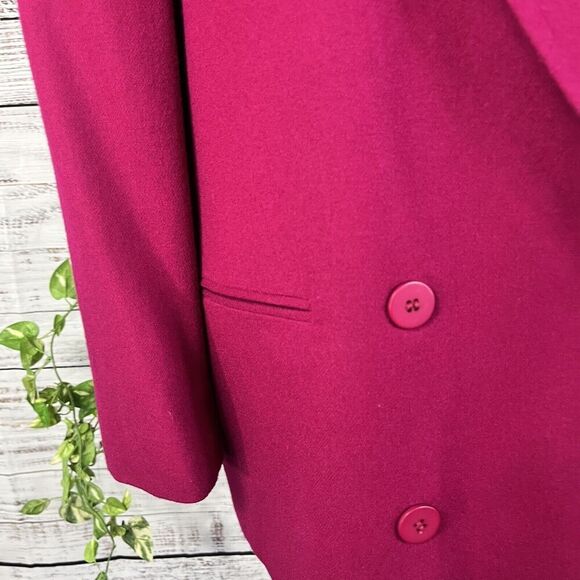 Vintage Jones New York Blazer Jacket size 14 Hot Pink Wool Y2K 80's 90's Career - Picture 10 of 16